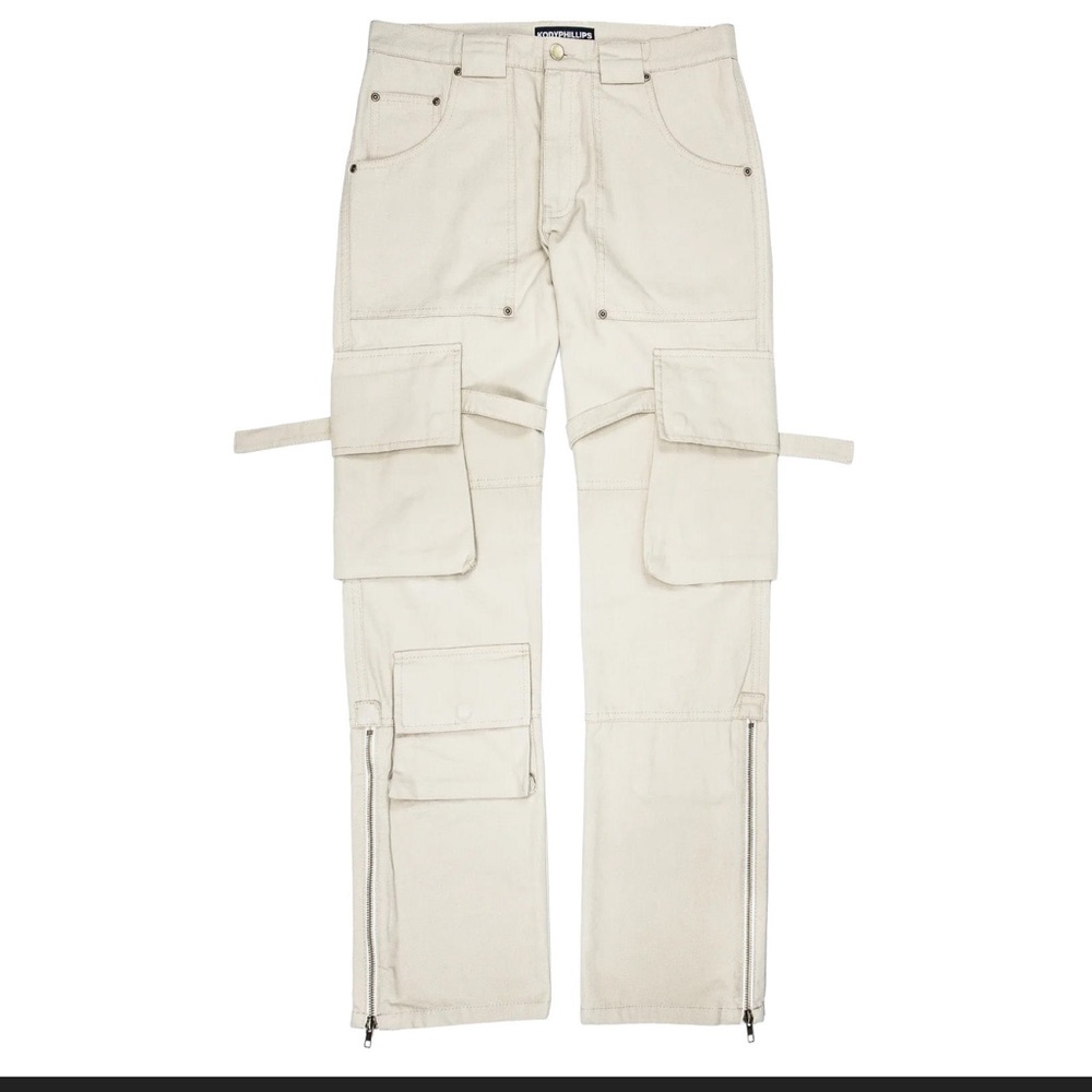 KODY PHILLIPS Mr Poopy Pants Cargo Pants Cream Tan 34